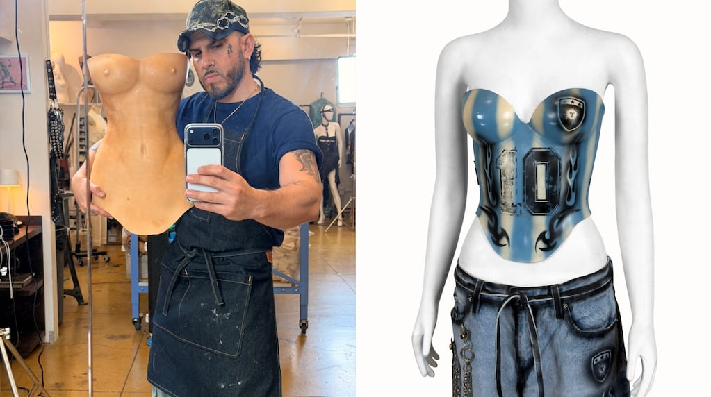 Corset de Pampita diseñado por Abel Cepeda