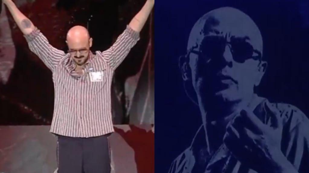 Abel Pintos homenajeando al Indio Solari en Rosario