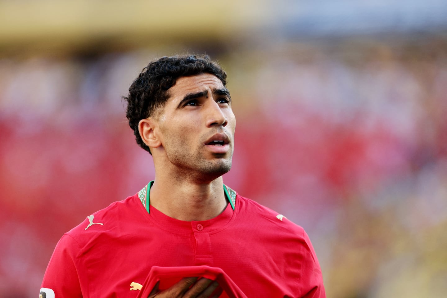 Achraf Hakimi en un partido con la selección de Marruecos durante el Mundial 2026