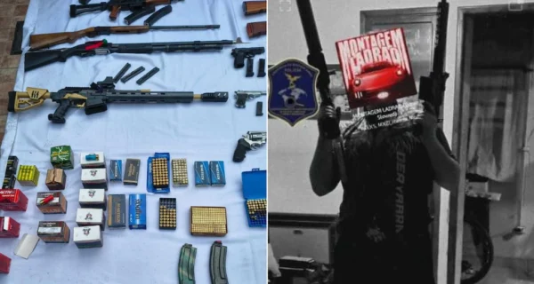 Arsenal encontrado en la casa del adolescente en La Plata