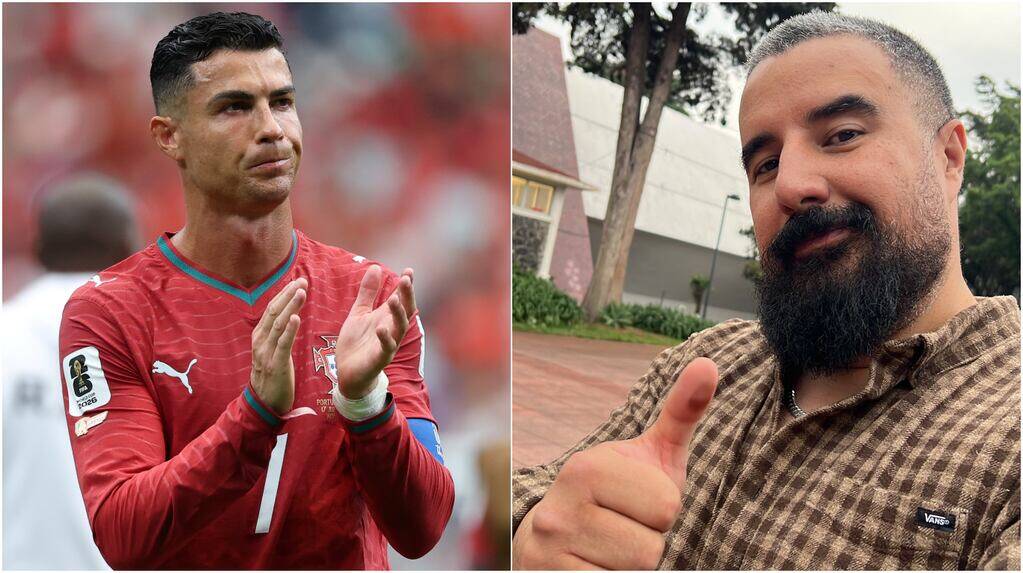 Álvaro Morales defendiendo a Cristiano Ronaldo