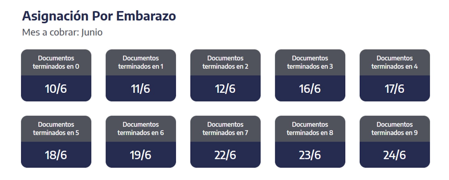 Calendario de asignaciones por embarazo de ANSES para junio