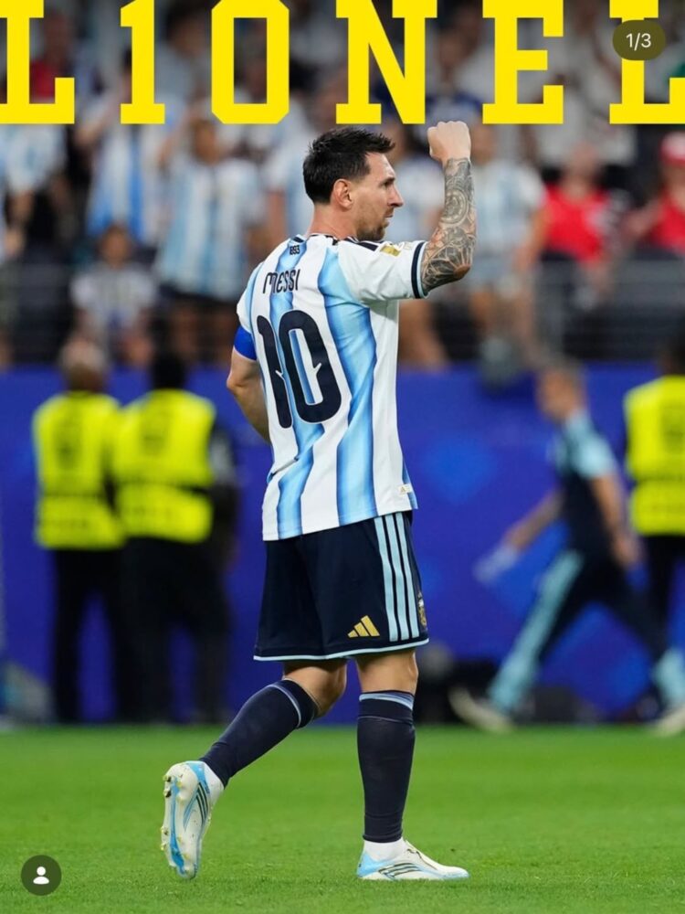 Lionel Messi celebra un gol durante un partido de la Selección argentina en el Mundial 2026