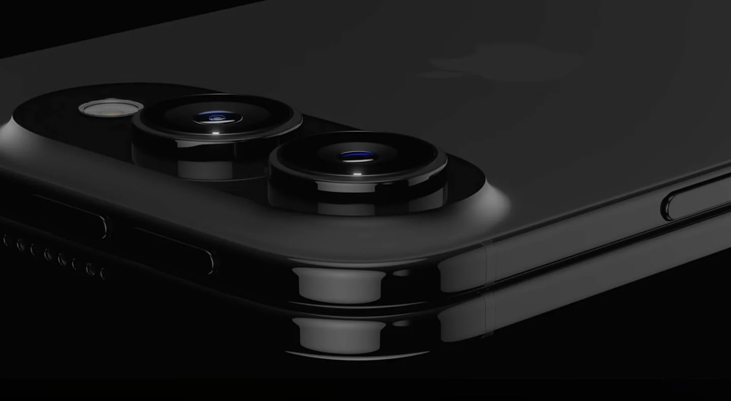 Detalle de la cámara del nuevo iPhone plegable de Apple