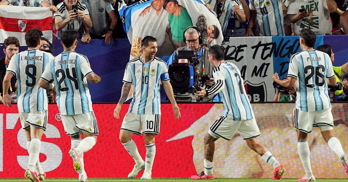 Lionel Messi celebrando un gol en el Mundial 2026