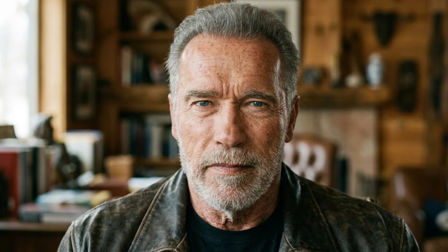 Arnold Schwarzenegger reflexionando sobre la gestión del tiempo en su hogar
