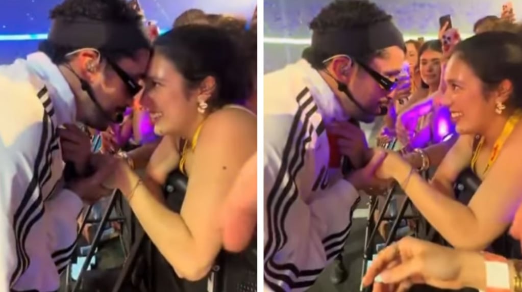 Bad Bunny durante un concierto en Alemania