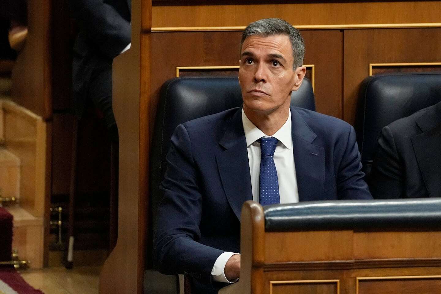 Pedro Sánchez, presidente de España, en el Parlamento durante una sesión