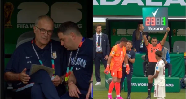 Marcelo Bielsa y Fernando Muslera durante el Mundial 2026