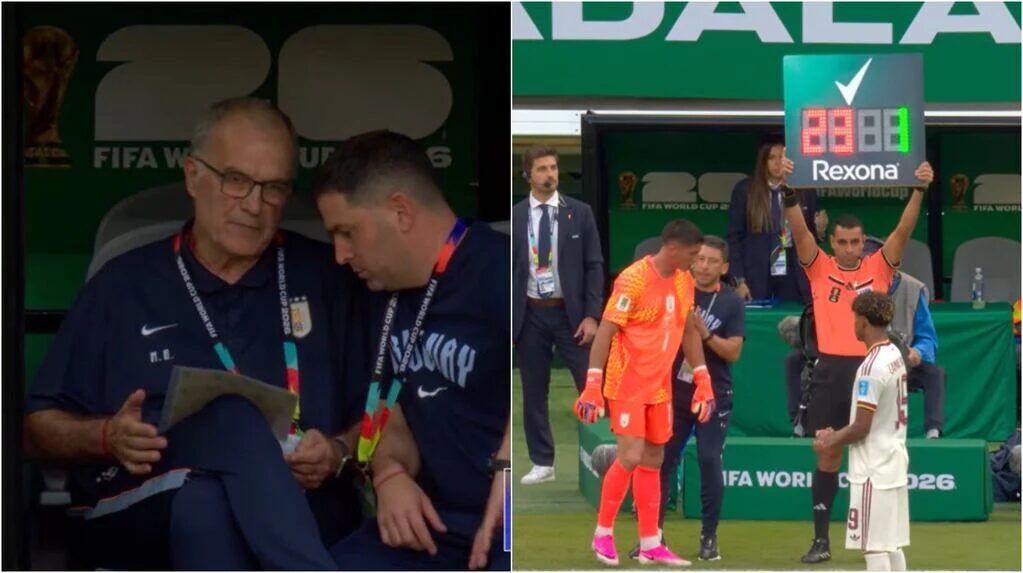 Marcelo Bielsa y Fernando Muslera durante el Mundial 2026