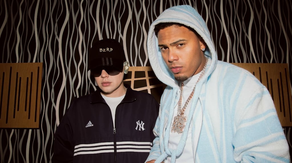 Bizarrap y Myke Towers en el lanzamiento de su nueva música