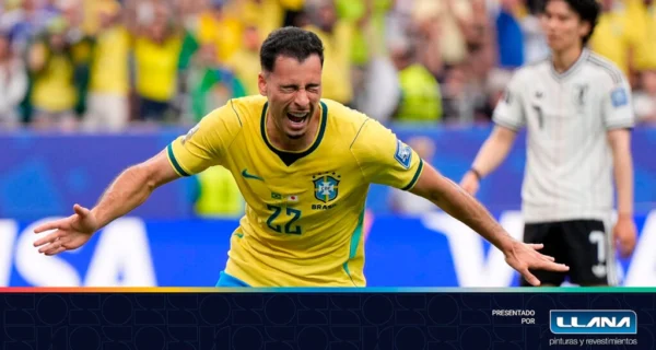 Celebración de Brasil tras el gol de Martinelli contra Japón en el Mundial 2026