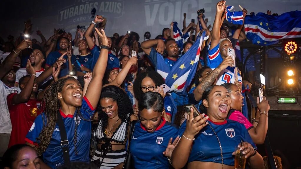 Celebración de los jugadores de Cabo Verde tras clasificar al Mundial 2026