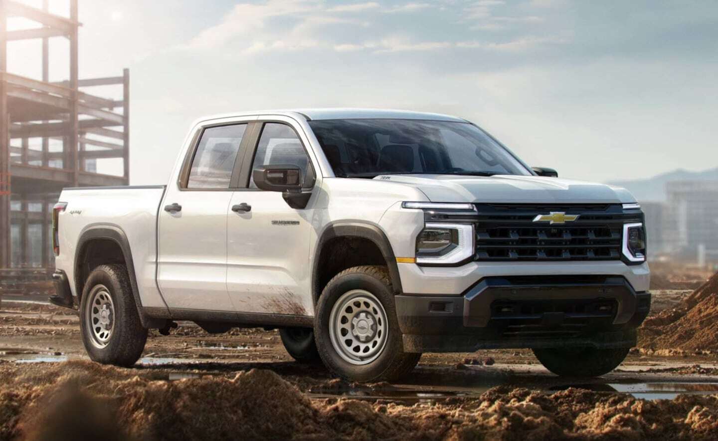 Chevrolet Silverado 2027 en un entorno de construcción