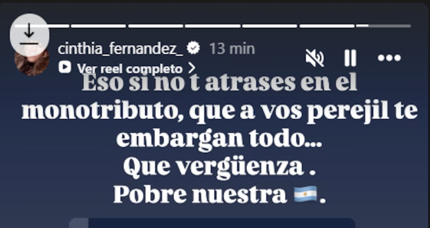 Cinthia Fernández critica a Jesica Cirio en redes sociales