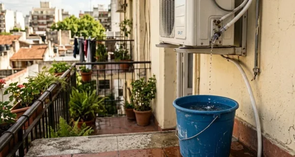 Uso del agua del aire acondicionado