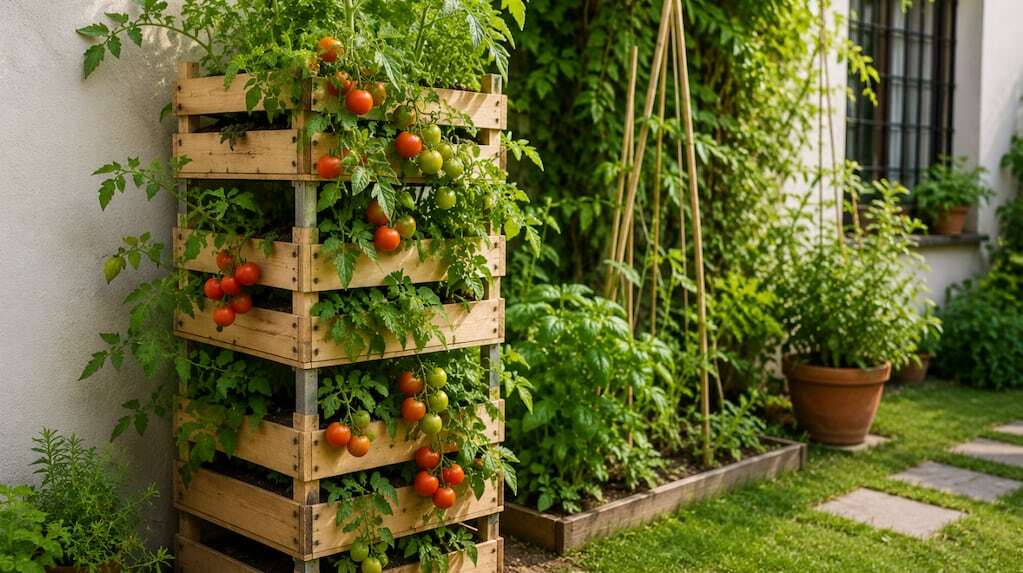 Cultivo de tomates en cajones de verduras