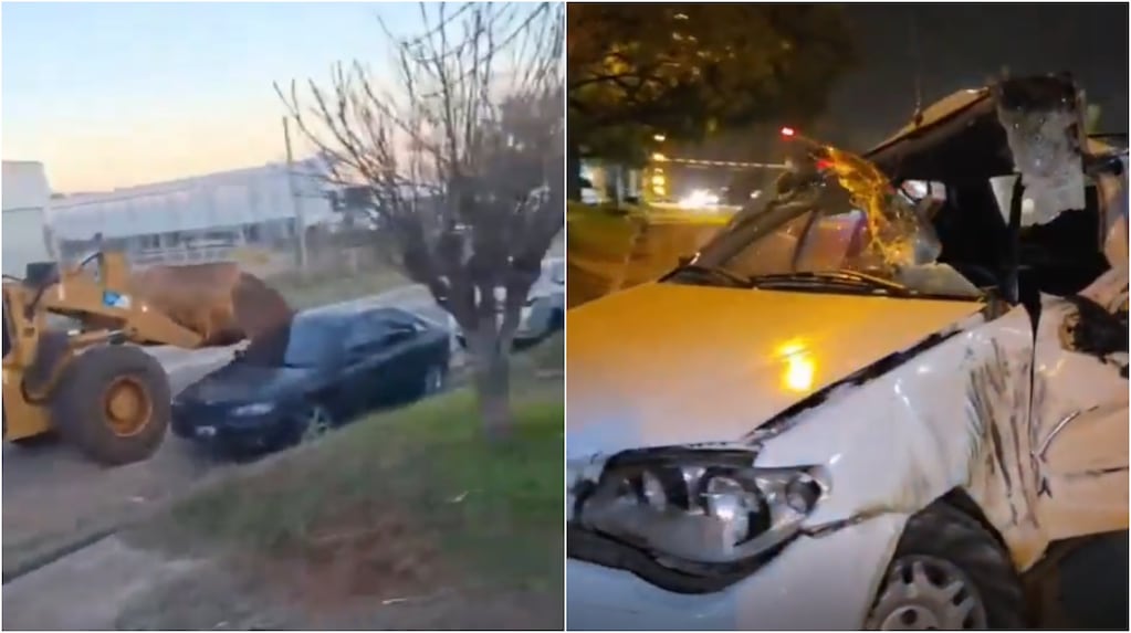 Accidente de retroexcavadora en Concordia