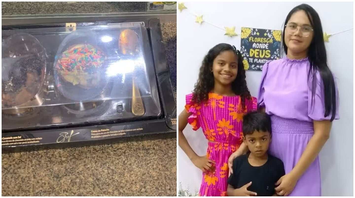Mujer con dos niños y un huevo de Pascua envenenado en Brasil