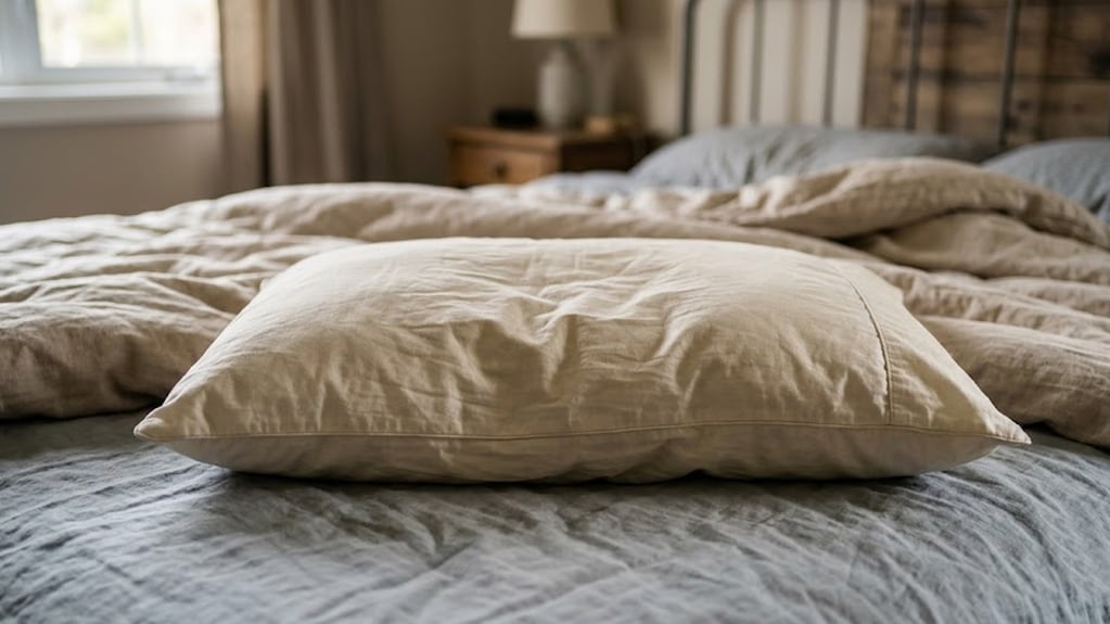 Almohadas en una cama
