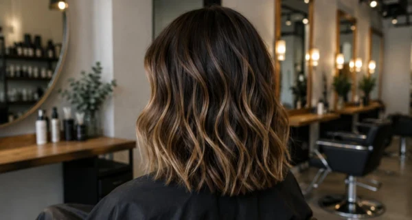 Mujer con corte de pelo moderno y rejuvenecedor