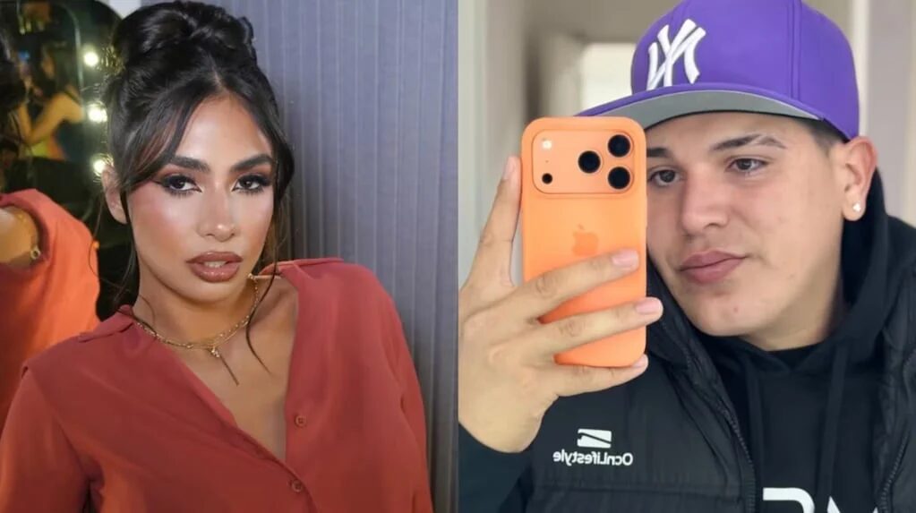 Daniela Celis descolgando un cuadro en su casa