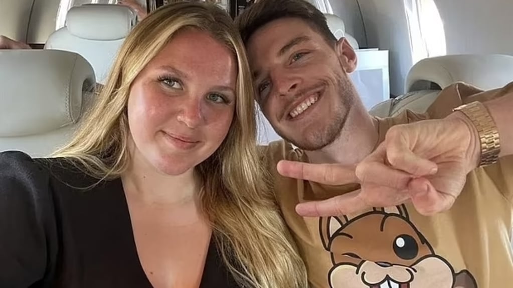Declan Rice y Lauren Fryer en un evento deportivo