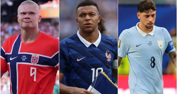 Jugadores de Uruguay y España en el Mundial 2026
