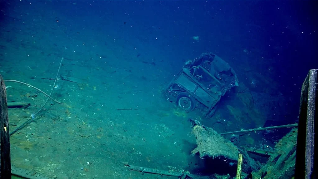 Ford Super Deluxe Woody de 1941 encontrado en el USS Yorktown hundido