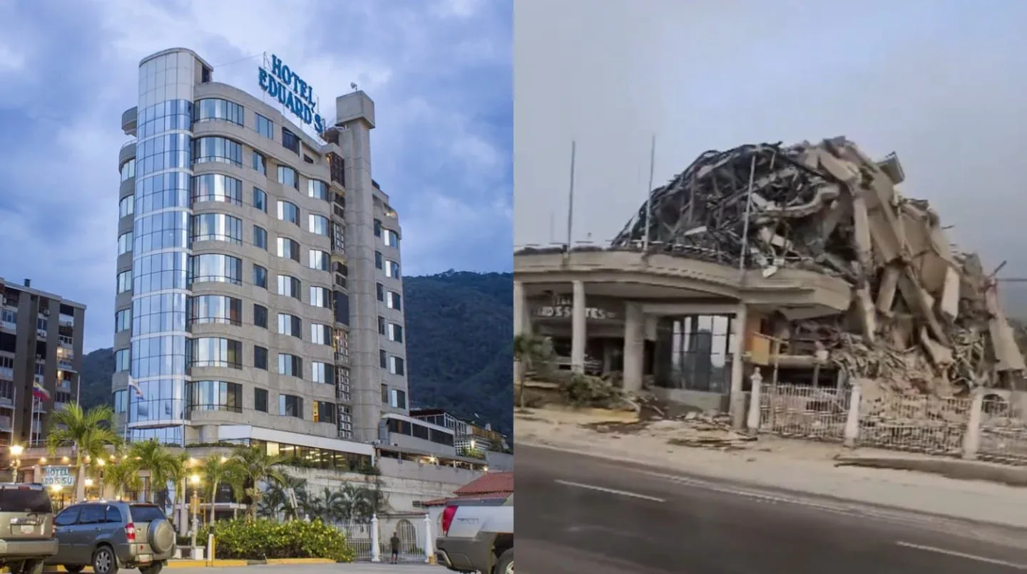 Comparativa de un hotel en Venezuela antes y después de los terremotos