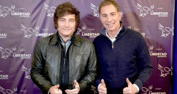 Diego Santilli y Javier Milei en la Quinta de Olivos