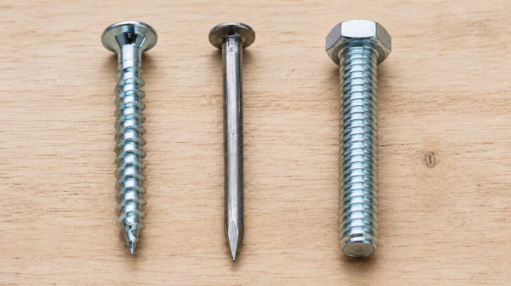 Diferencias entre tornillos, clavos y pernos