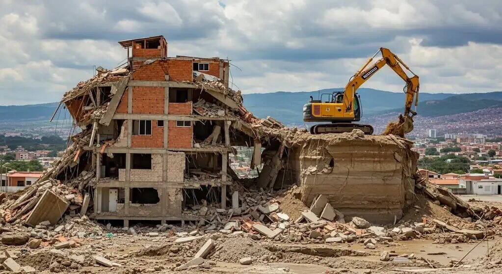 Edificios dañados por el terremoto en Venezuela