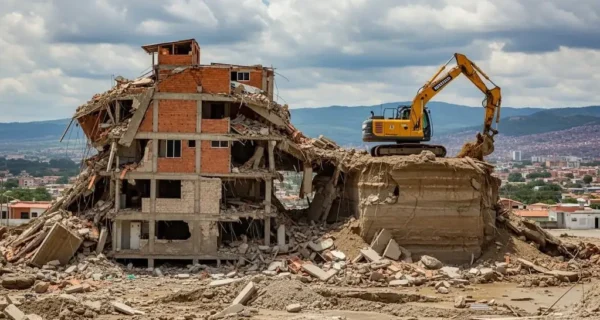Edificios dañados por el terremoto en Venezuela