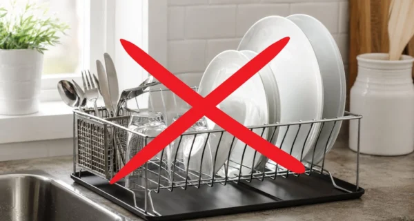Cocina moderna con escurridor oculto sobre la bacha