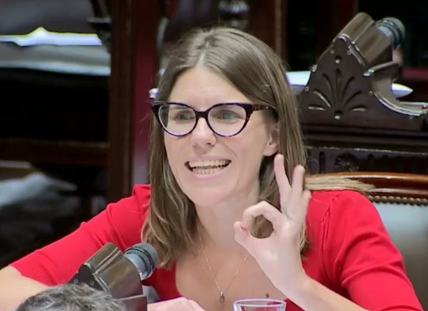 Diputada en el Congreso durante una sesión legislativa