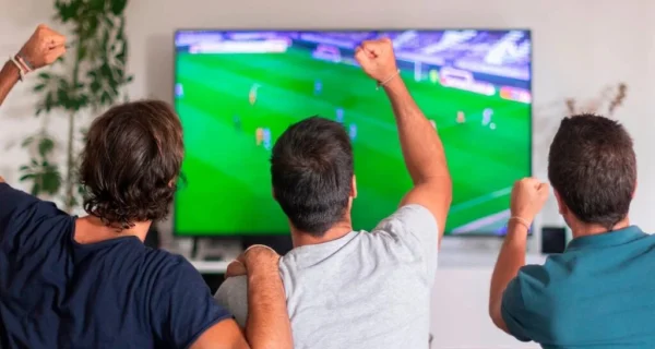 Aficionados viendo un partido del Mundial de fútbol