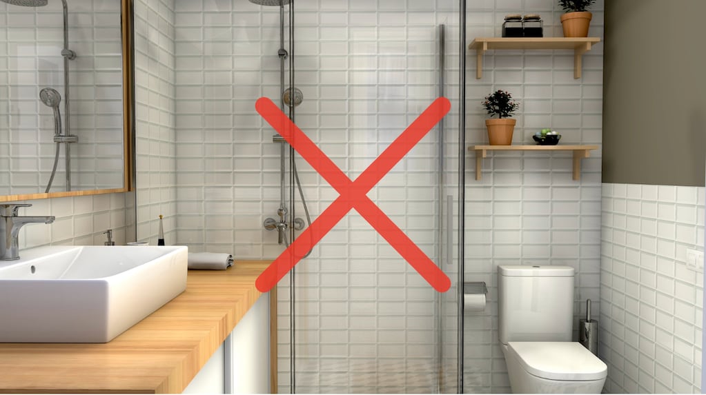 Baño con revestimiento de microcemento