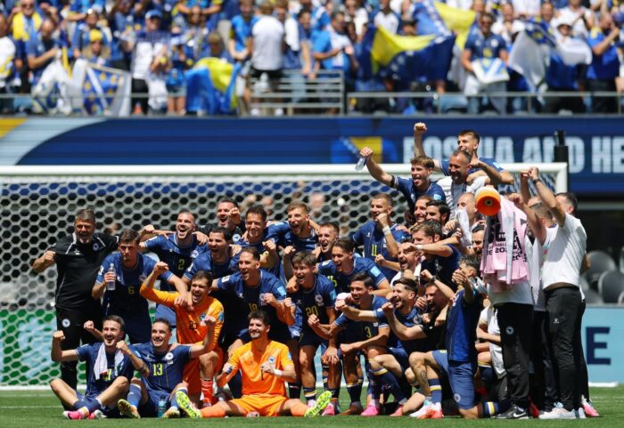 Jugadores de la selección de fútbol celebrando en el Mundial 2026