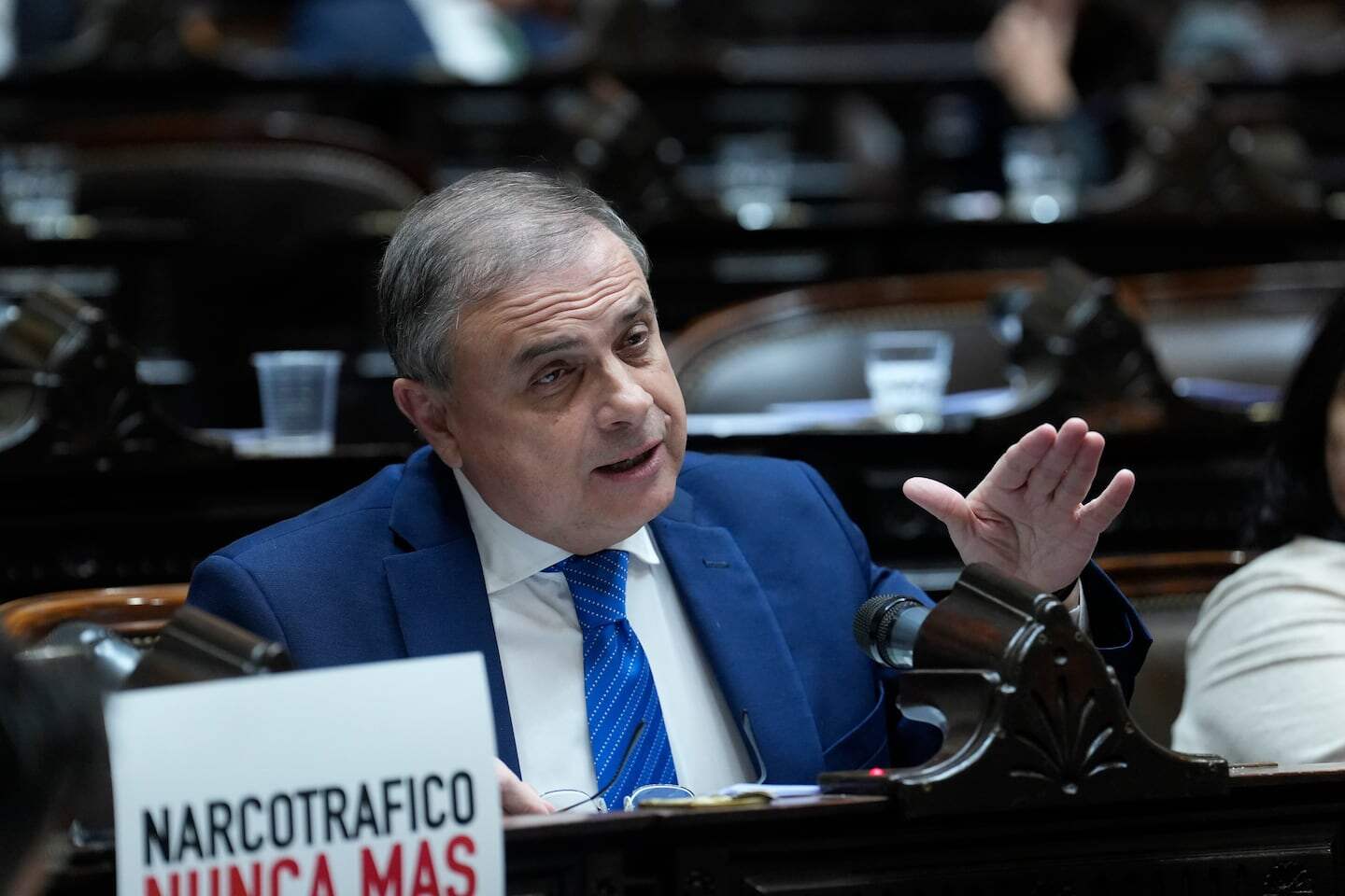 Manuel Adorni, jefe de Gabinete, durante una sesión en la Cámara de Diputados