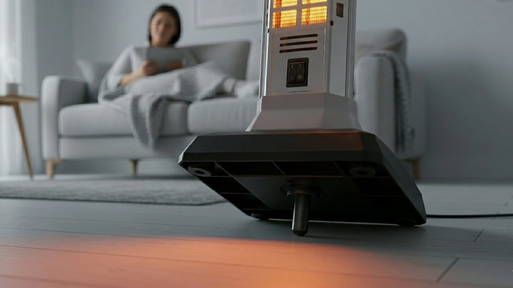 Estufa eléctrica con palito de seguridad en la base