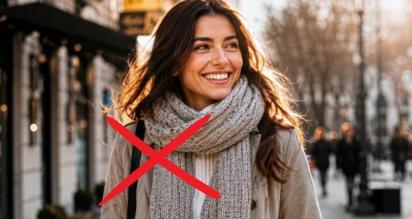 Bufanda finita como tendencia de moda en invierno 2026