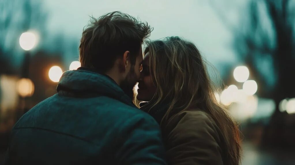 Pareja disfrutando de un momento juntos sin redes sociales