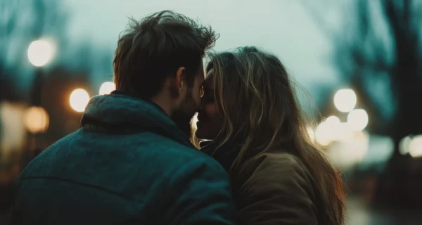 Pareja disfrutando de un momento juntos sin redes sociales