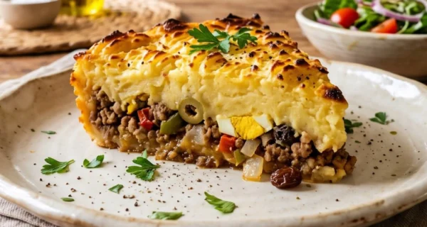 Pastel de papa preparado con un puré cremoso