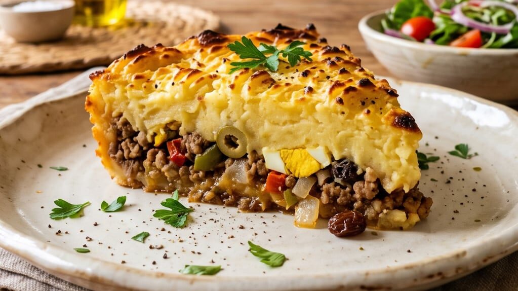 Pastel de papa preparado con un puré cremoso