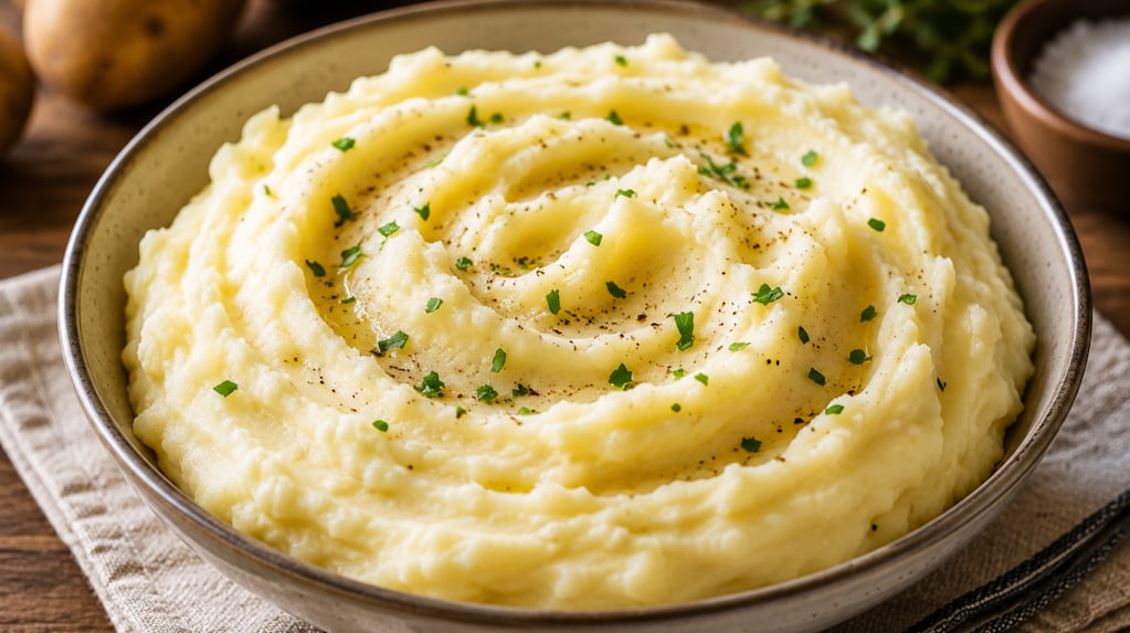 Puré de papas cremoso con queso crema