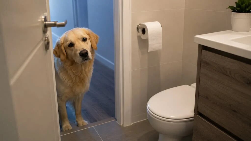 Perro siguiendo a su dueño