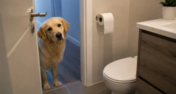 Perro siguiendo a su dueño