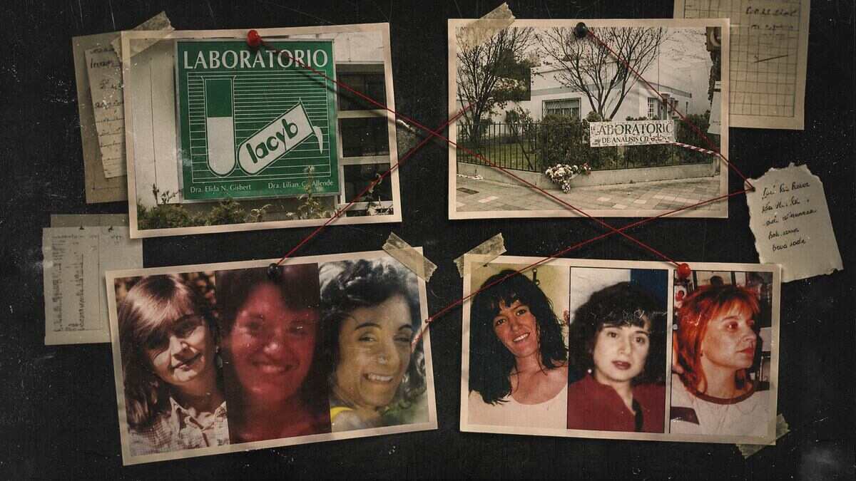 Collage de fotografías y documentos relacionados con la masacre de Cañuelas